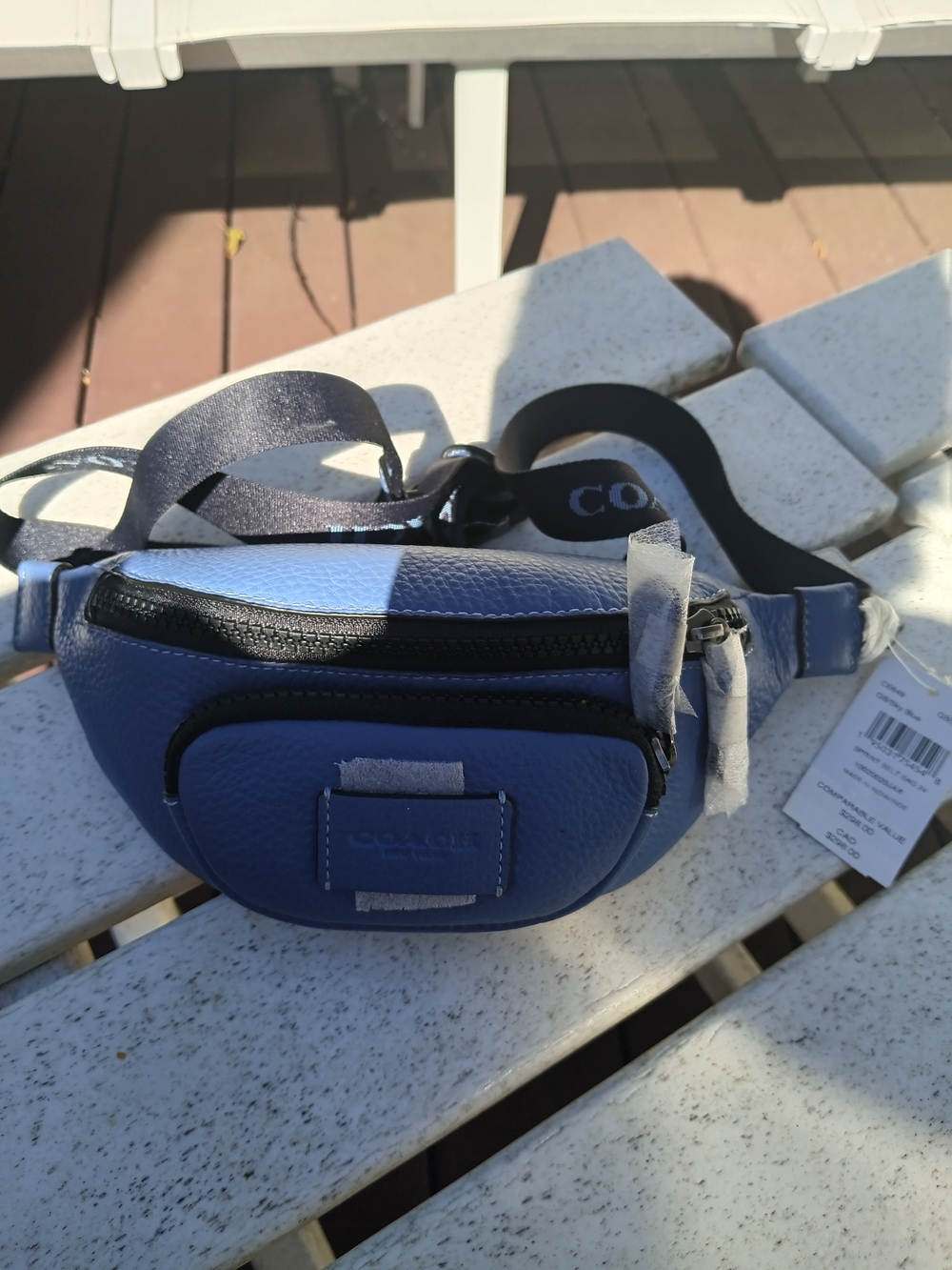 Coach Blue Leather Belt Bag